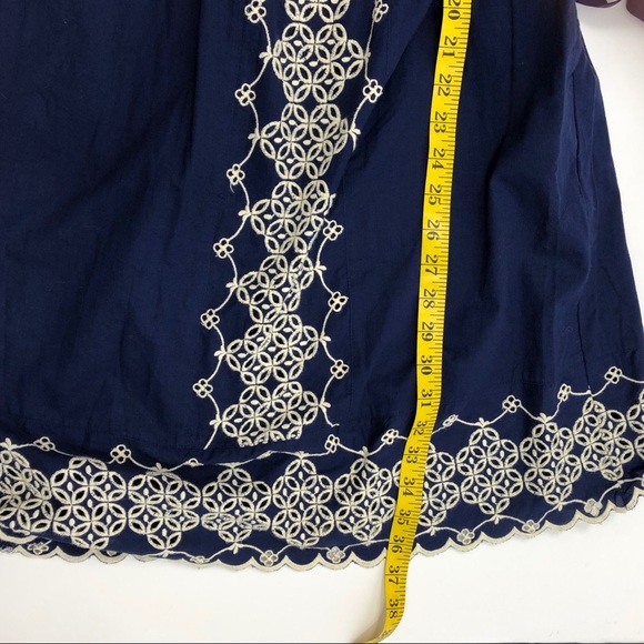 Anthropologie Navy Embroidered Sleeveless Dress XS - Picture 7 of 8